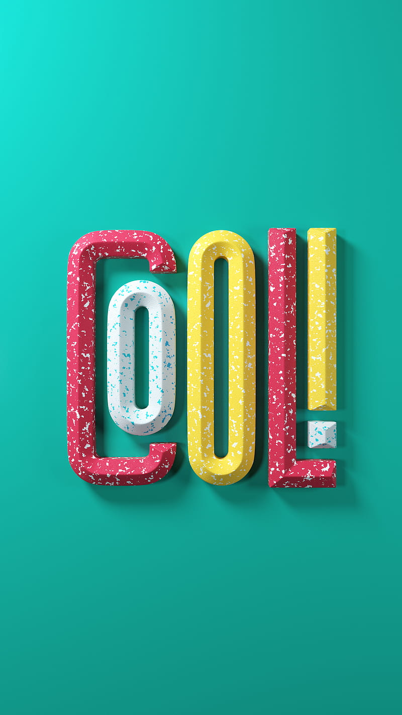 COOL color, 3d, YIPPIEHEY, colorful, fun, lettering, quote, type, typography, vintage, wordart, HD phone wallpaper