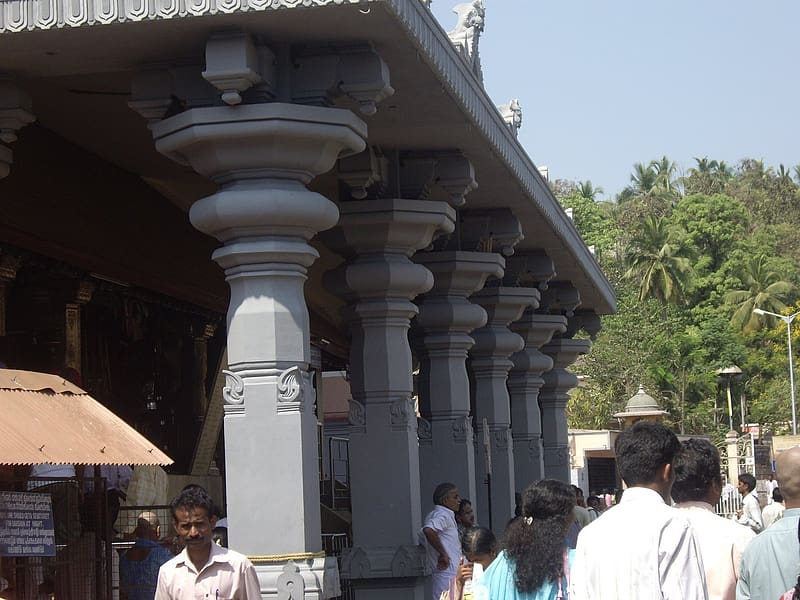 Pillars of Sri Manjunatha Swamy Temple, Dharmasthala, HD wallpaper