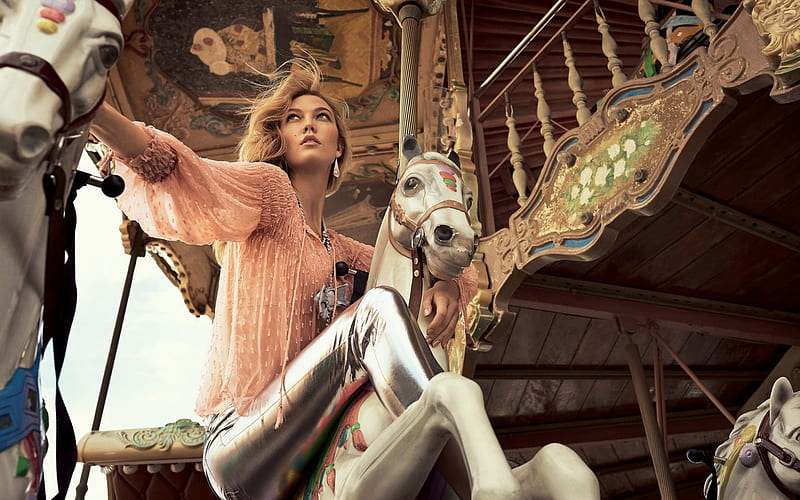 Karlie Kloss, supermodel, blonde, beautiful girl, HD wallpaper