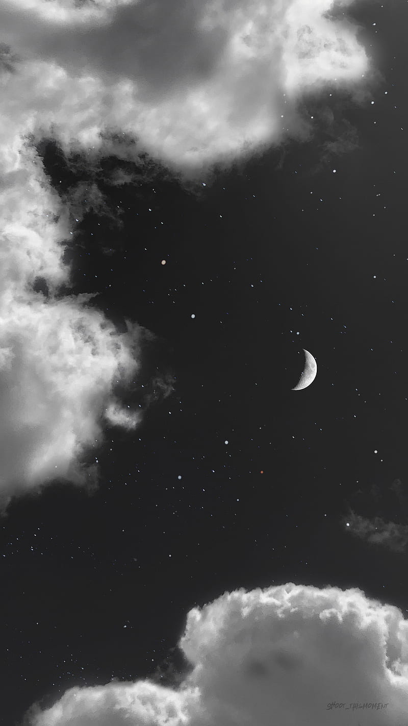 Night Clouds, Aesthetics, Black & White, Black Aesthetics, Black Clouds, Black  Sky, Hd Phone Wallpaper | Peakpx