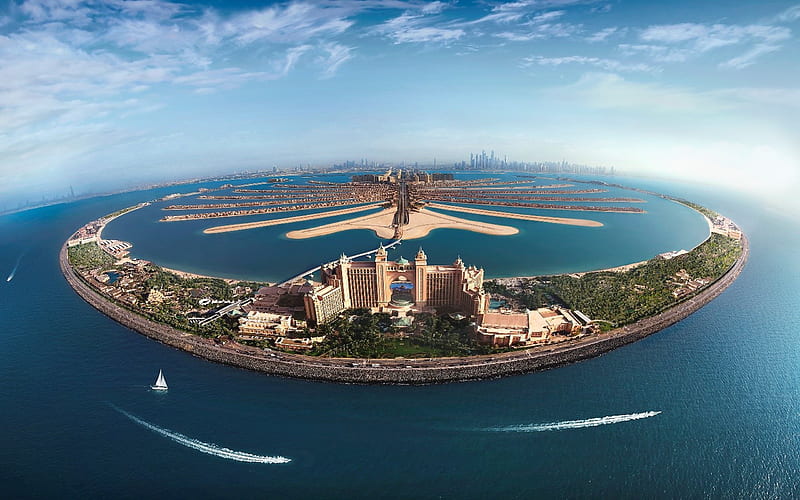 Dubai, Hotel Atlantis, United Arab Emirates, Palm Jumeirah island, HD wallpaper