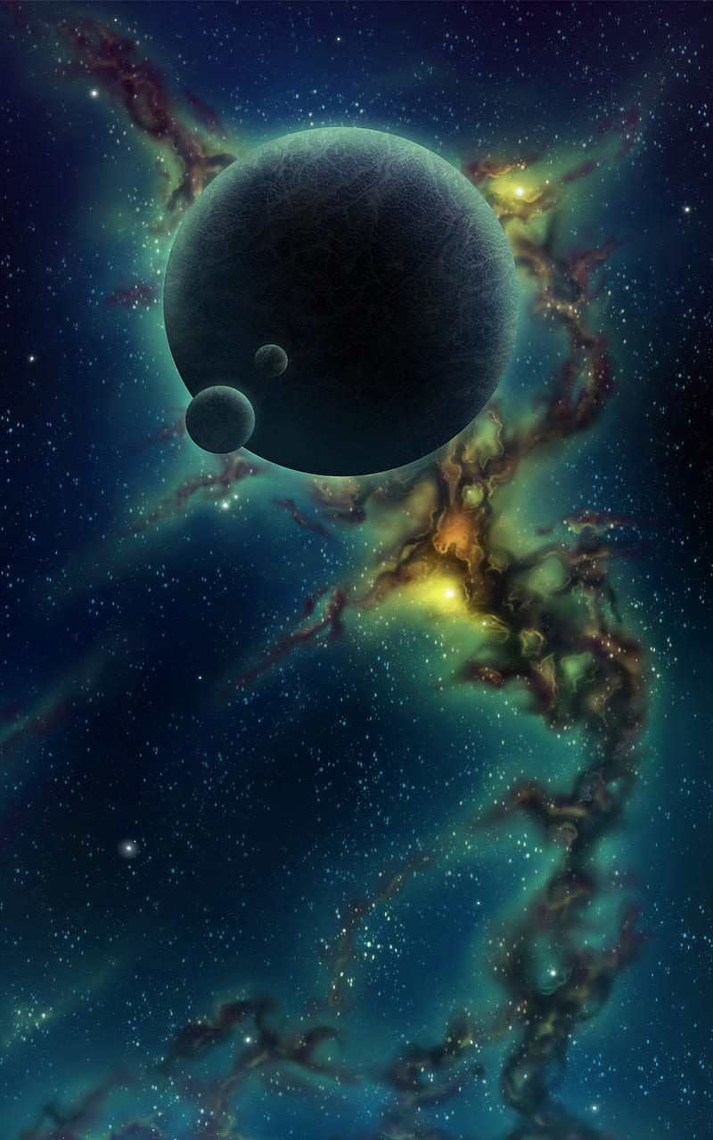 planet, galaxy, nebula, space, stars, HD phone wallpaper