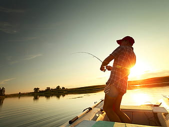 Happy Boys Go Fishing on the River, children, summer, river, fish