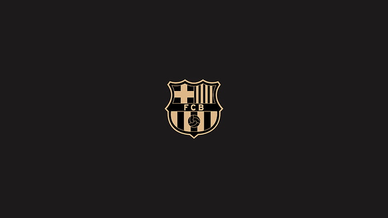 Crest Emblem Logo Soccer Symbol Black Background FC Barcelona, HD wallpaper