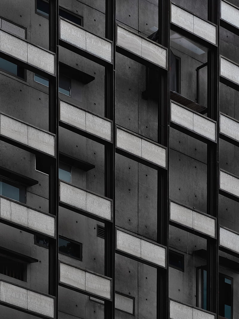 facade, building, architecture, gray, HD phone wallpaper