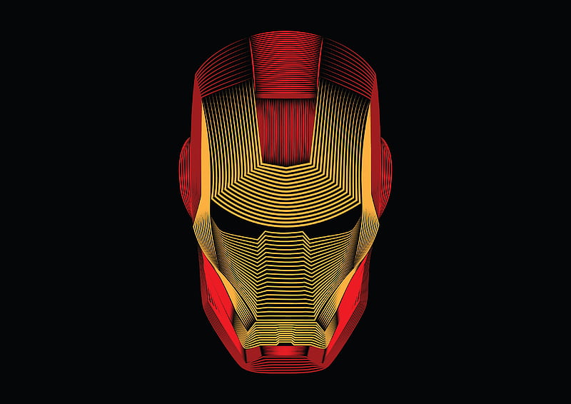 New Iron Mask Minimalist, iron-man, superheroes, digital-art, artwork, minimalism, HD wallpaper