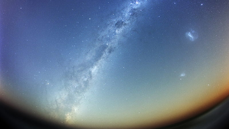 Shimmering Stars On Blue Sky Galaxy, HD wallpaper