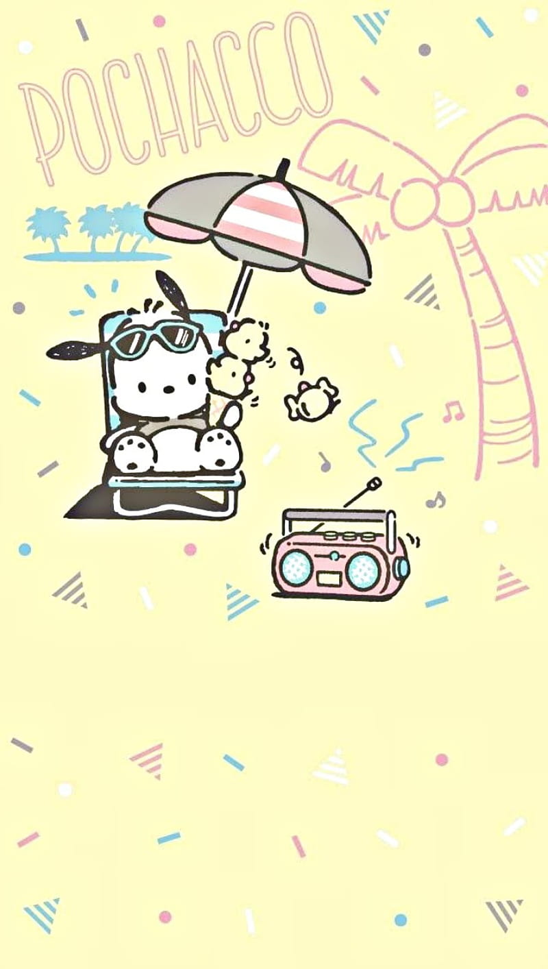 Pochacco   Hello kitty iphone wallpaper Cute cartoon wallpapers Iphone  wallpaper kawaii