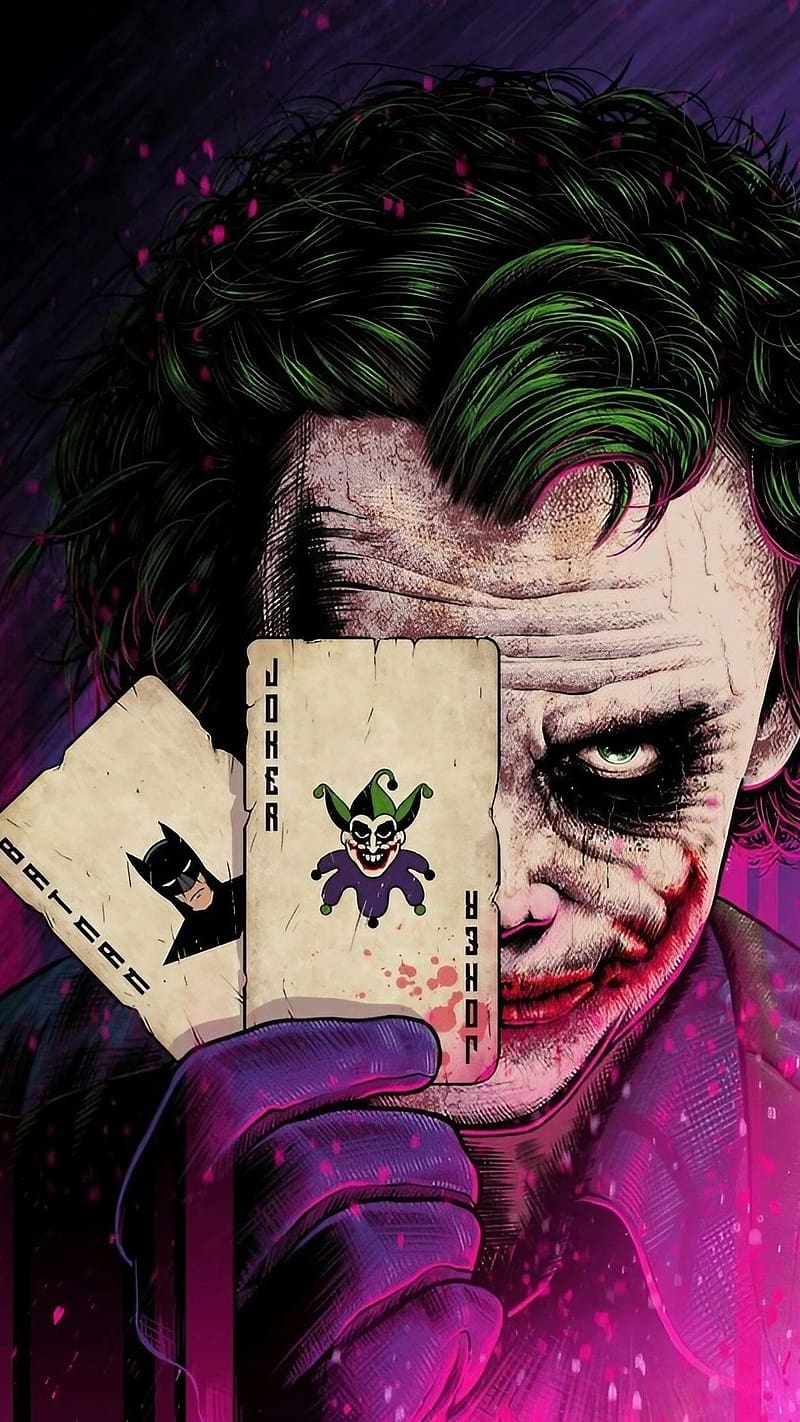 Joker Pics , Bad Joker Showing Cards, heath ledger, bad joker, supervillain, HD phone wallpaper