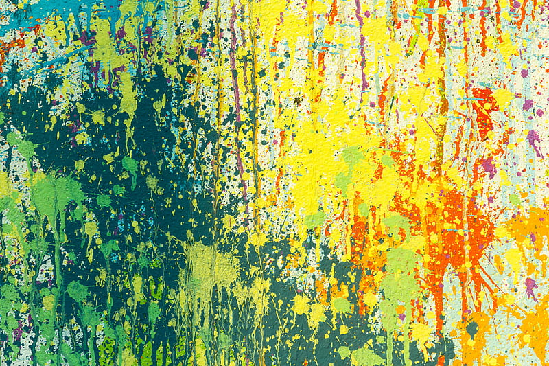 paint, spots, splashes, chaotica, abstract, multicolored, HD wallpaper