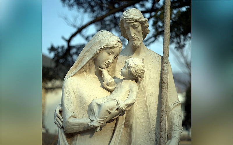 Holy Family, Jesus, Mary, sculpture, Baby, Joseph, HD wallpaper | Peakpx