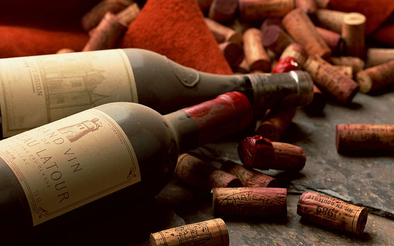 old french wine bottles-sweet foods, HD wallpaper