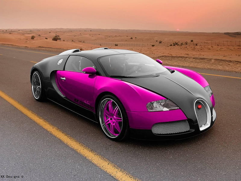 BuGaTTi Veyron, pink bugatti, virtual tuning, k k designs, pink, veyron, HD wallpaper