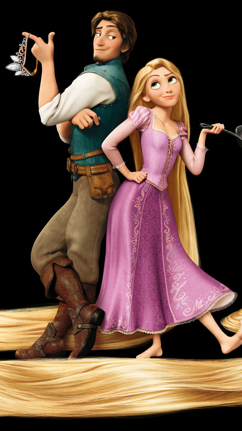 Rapunzel y el príncipe, princesas, animación, dibujos animados, disney,  Fondo de pantalla de teléfono HD | Peakpx