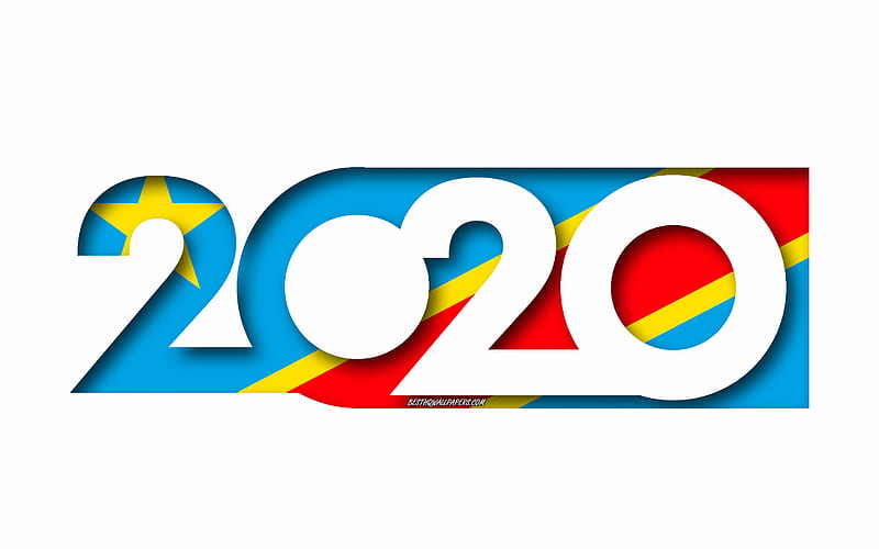 Democratic Republic of Congo 2020, Flag of Egypt, white background, Democratic Republic of Congo, 3d art, 2020 concepts, Democratic Republic of Congo flag, HD wallpaper
