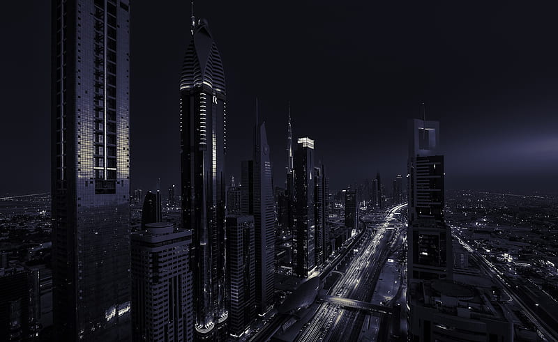 Dubai City Skycrapper, skycrapper, buildings, dubai, world, city, night, HD wallpaper