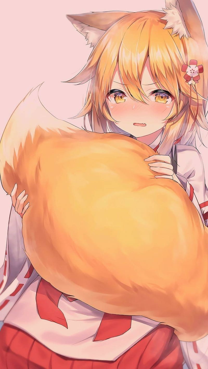Fox girl uwu, anime fox, fox girl anime, HD phone wallpaper