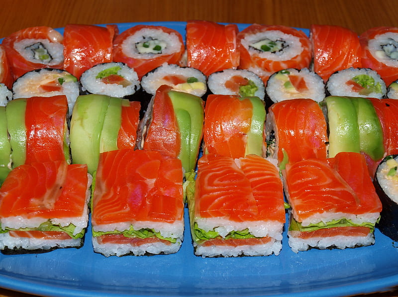 *** Sushi ***, food, fish, fresh, salmon, sushi, HD wallpaper