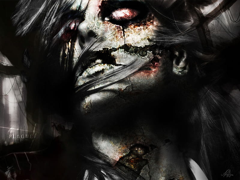 Beauty zombie, fear, death, sexy, zombie, HD wallpaper