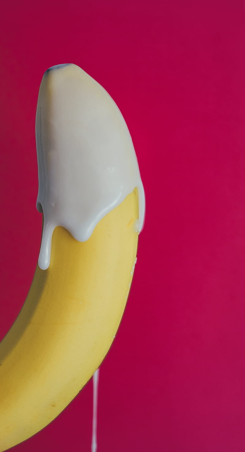yellow banana with cream, HD phone wallpaper
