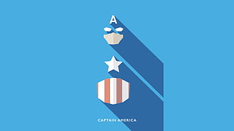 Captain America Minimalist, captain-america, superheroes, minimalism, minimalist, artist, artwork, digital-art, behance, HD wallpaper