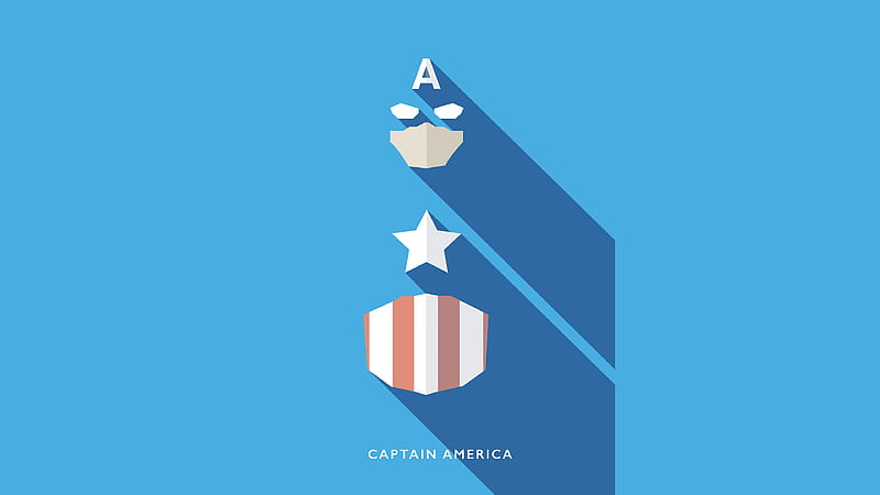Captain America Minimalist , captain-america, superheroes, minimalism, minimalist, artist, artwork, digital-art, behance, HD wallpaper