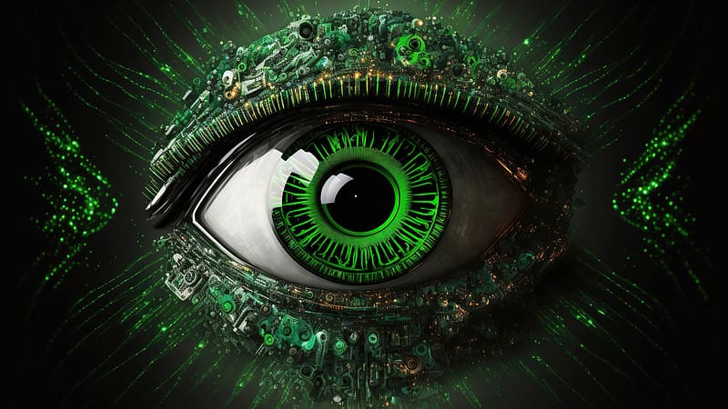 Cyber Eye, scifi, artist, artwork, digital-art, HD wallpaper