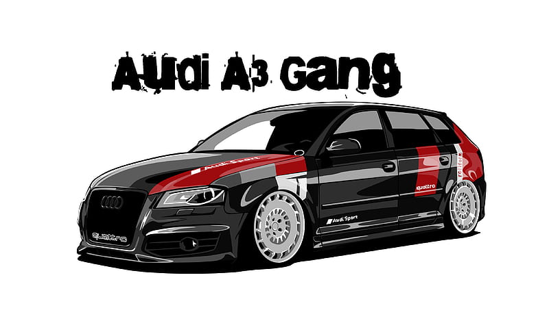 AUDI A3 GANG, audia3gang, audis3sportback, rotiform, airride, low, HD wallpaper
