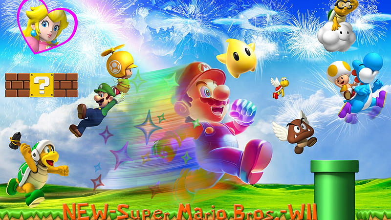 luigi bowser goomba koopa troopa luigi mario princess peach toad yoshi games, HD wallpaper