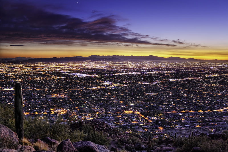 Camelback Mountains, Phoenix, Arizona, city, landsape, sunset, clouds, sky,  HD wallpaper | Peakpx