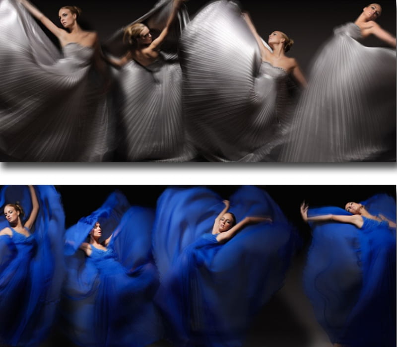 Dance of colors, dress, gray, colors, dance, woman, blue, HD wallpaper ...