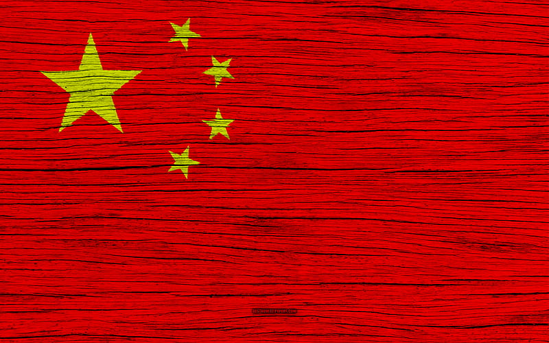 Flag of China Asia, wooden texture, Chinese flag, national symbols, China flag, art, China, HD wallpaper