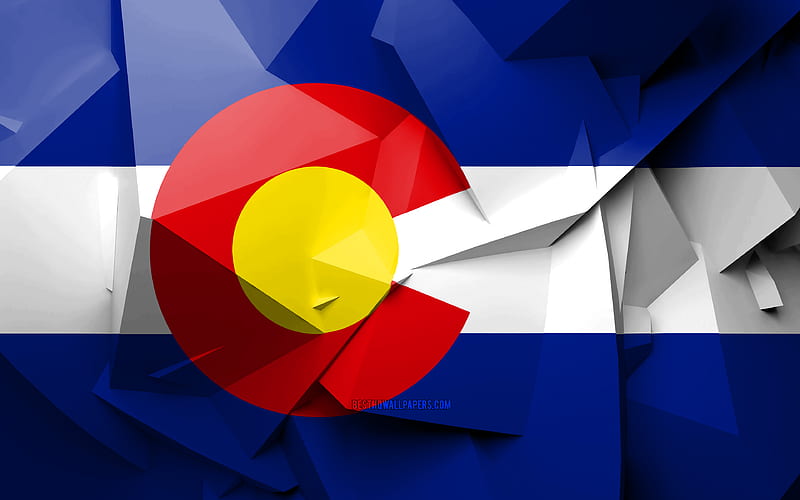 Flag of Colorado, geometric art, american states, Colorado flag, creative, Colorado, administrative districts, Colorado 3D flag, United States of America, North America, USA, HD wallpaper