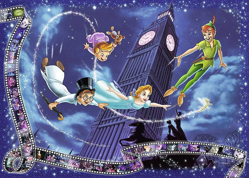 Wall Mural Disney Cartoon Characters Peter Pan, Princess Aladdin Photo  Wallpaper