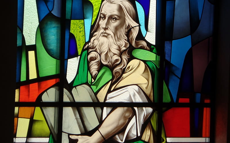 Holy Moses, Moses, Holy, Prophet, stained glass, HD wallpaper