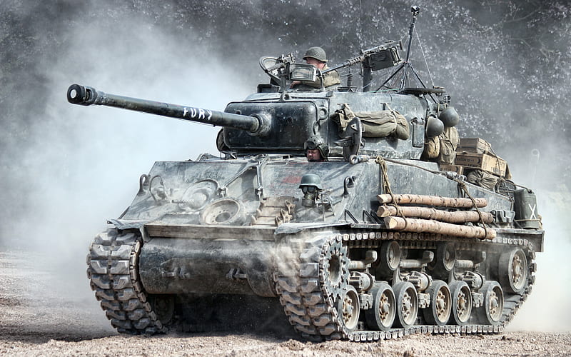M4 Sherman, US medium tank, World War II, M4A3 Sherman, US Army, R, artwork, tanks, HD wallpaper