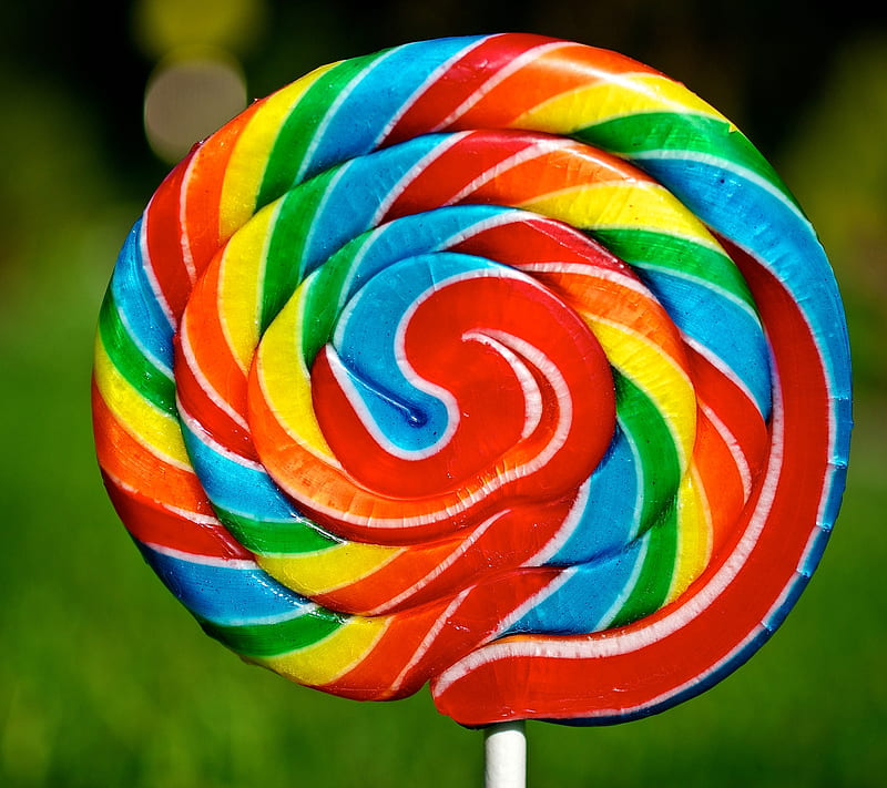 Lollipop, candy, food, rainbow, HD wallpaper