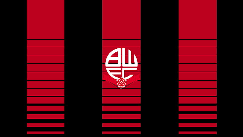 Emblem Logo Soccer Red Black Lines Background Bolton Wanderers F.C, HD wallpaper