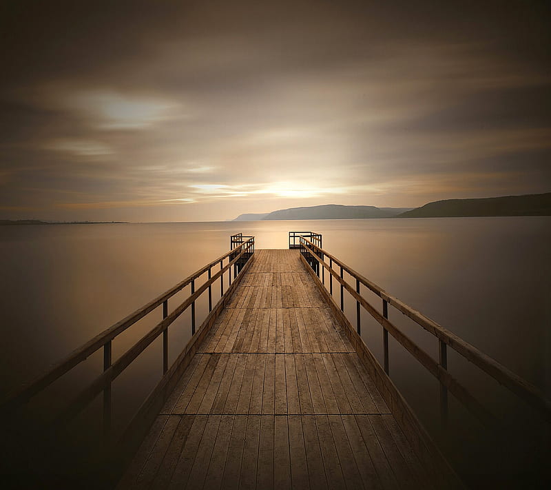 Peaceful Dock, sea, ocean, long exposure, pier, HD wallpaper