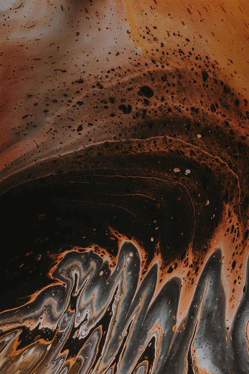 paint, liquid, spots, stains, abstraction, brown, HD phone wallpaper
