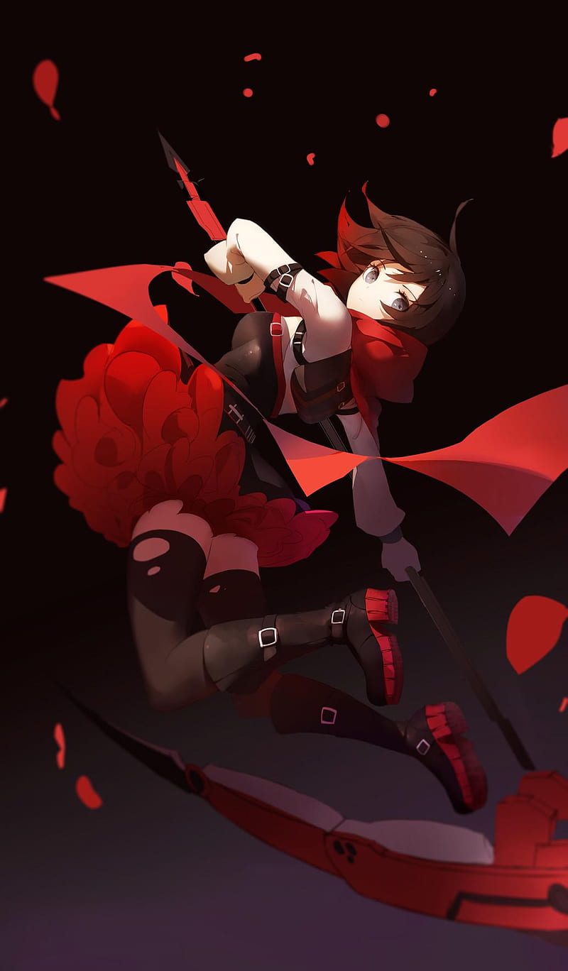 Wallpaper girl, red, the dark background, sword, anime, the devil, red,  girl for mobile and desktop, section прочее, resolution 1920x1200 - download