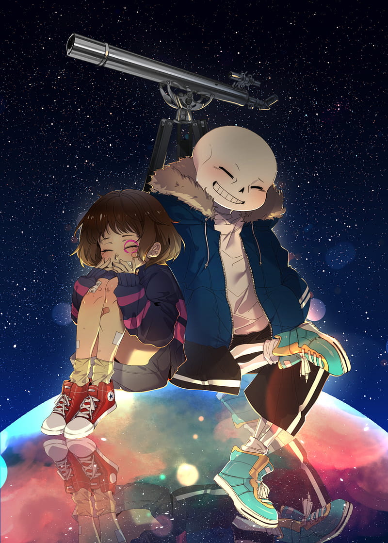 Undertale, Frisk, Sans, fighting HD wallpaper