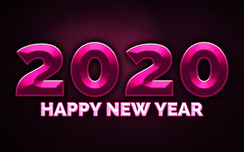 Happy New Year!, new year, craciun, pink, christmas, 2020, black, HD wallpaper