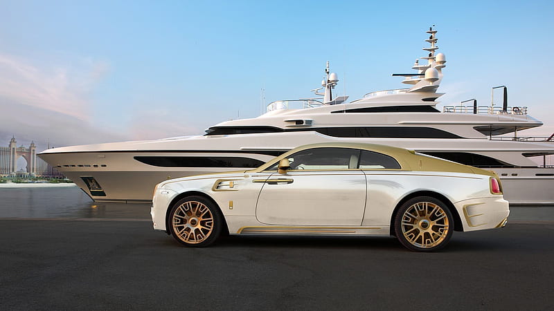 rolls royce, white, coupe, wraith, 2016, tuning, mansory, yacht, HD wallpaper