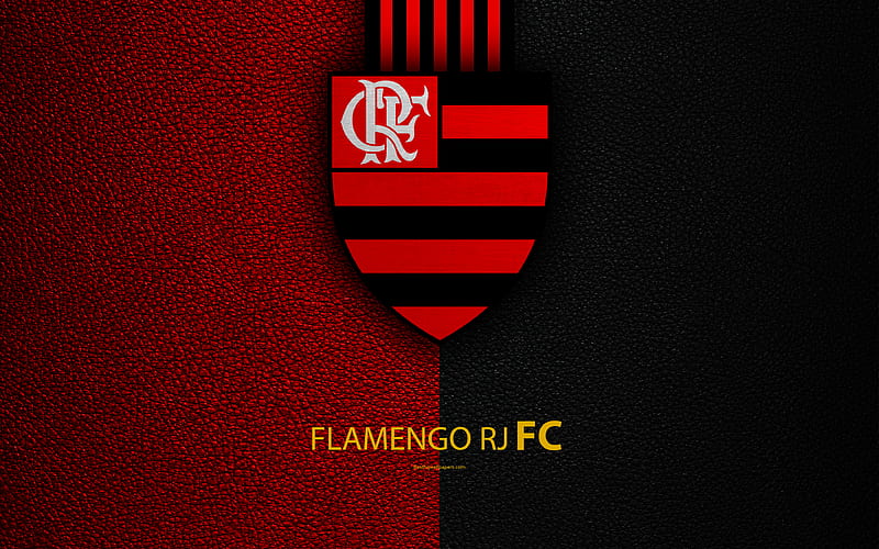 Flamengo RJ FC Brazilian football club, Brazilian Serie A, leather texture, emblem, logo, Rio de Janeiro, Brazil, football, HD wallpaper