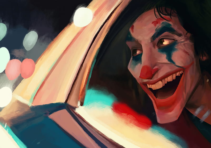 Joker In Police Car Smiling, joker, superheroes, artwork, artist, artstation, HD wallpaper
