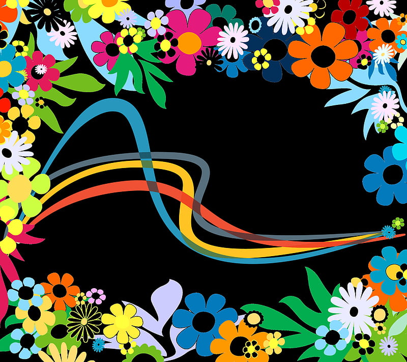 Colourful flowers, color, cool, draw, nice, HD wallpaper | Peakpx