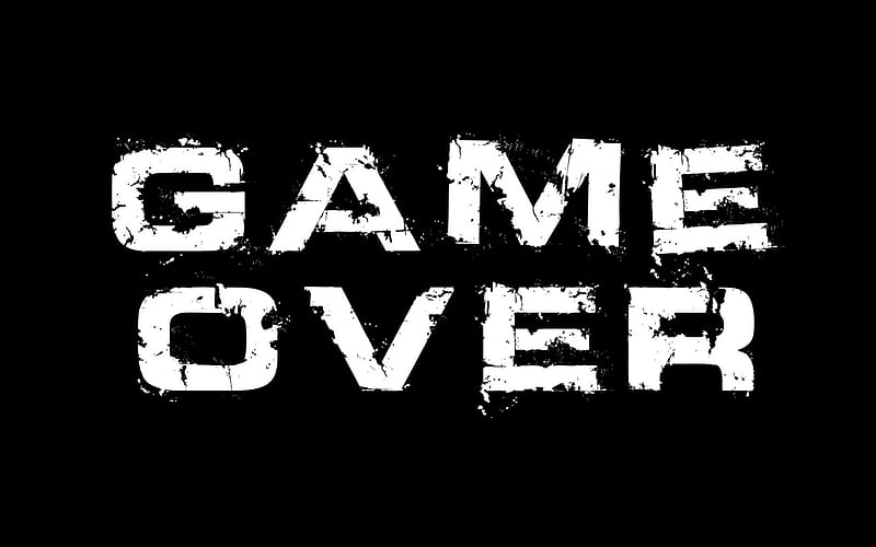 Game Over, grunge text, creative grunge art, black background, HD wallpaper