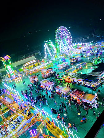 The Fair In A Park At Night With A Ferris Wheel Background, Fair Frankfurt,  Hd Photography Photo, Germany Background Image And Wallpaper for Free  Download