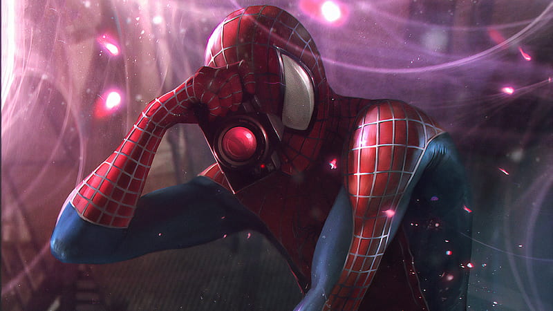 Spiderman Clicking , spiderman, superheroes, behance, artwork, HD wallpaper